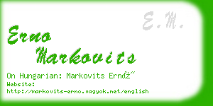 erno markovits business card